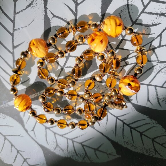 Vintage Murano Necklace Bracelet Earrings Set 24" Beaded Swirl - Picture 14 of 17